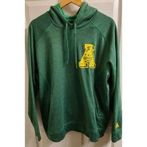 ADIDAS Men's Running Ultimate Hoodie Green With Gold Logo Size XL Excellent Cond